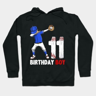 11 Year Old Birthday dabbing Baseball Hoodie